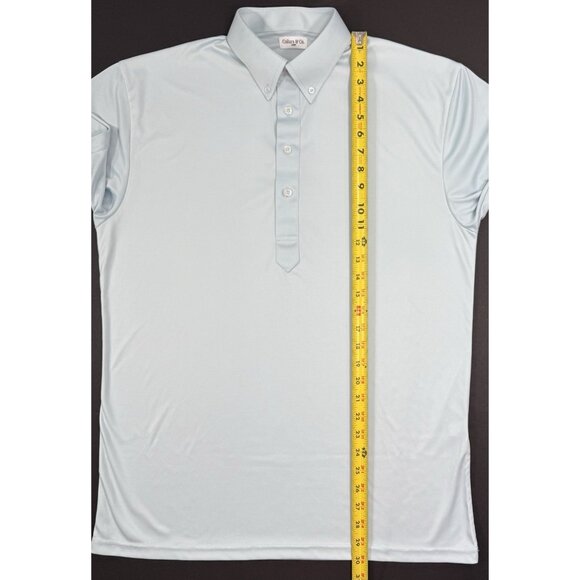 Collars And Co Mens Dress Collar Polo Shirt Size Large Golf Performance Blue - Picture 9 of 9
